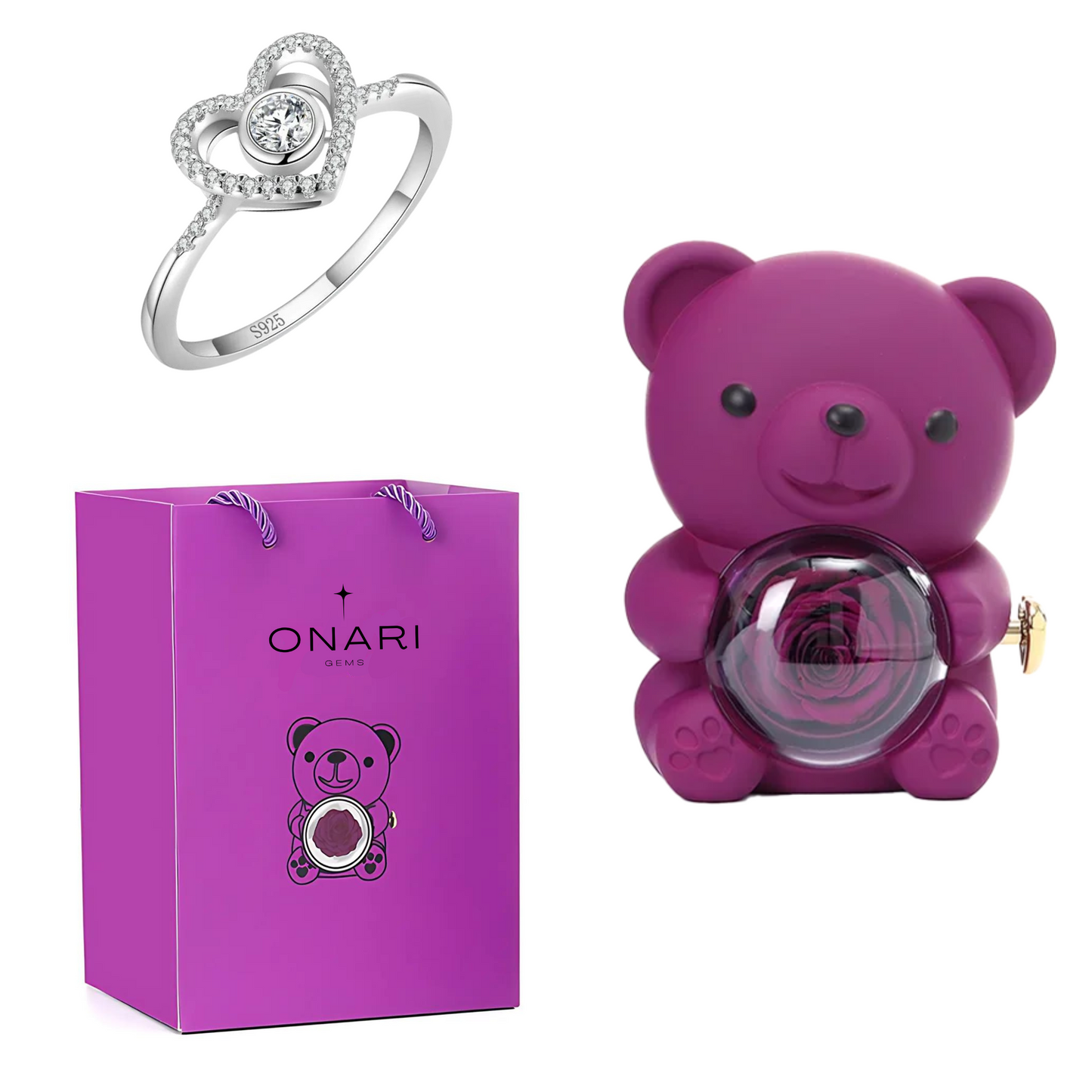 eternal rose bear - & promise ring