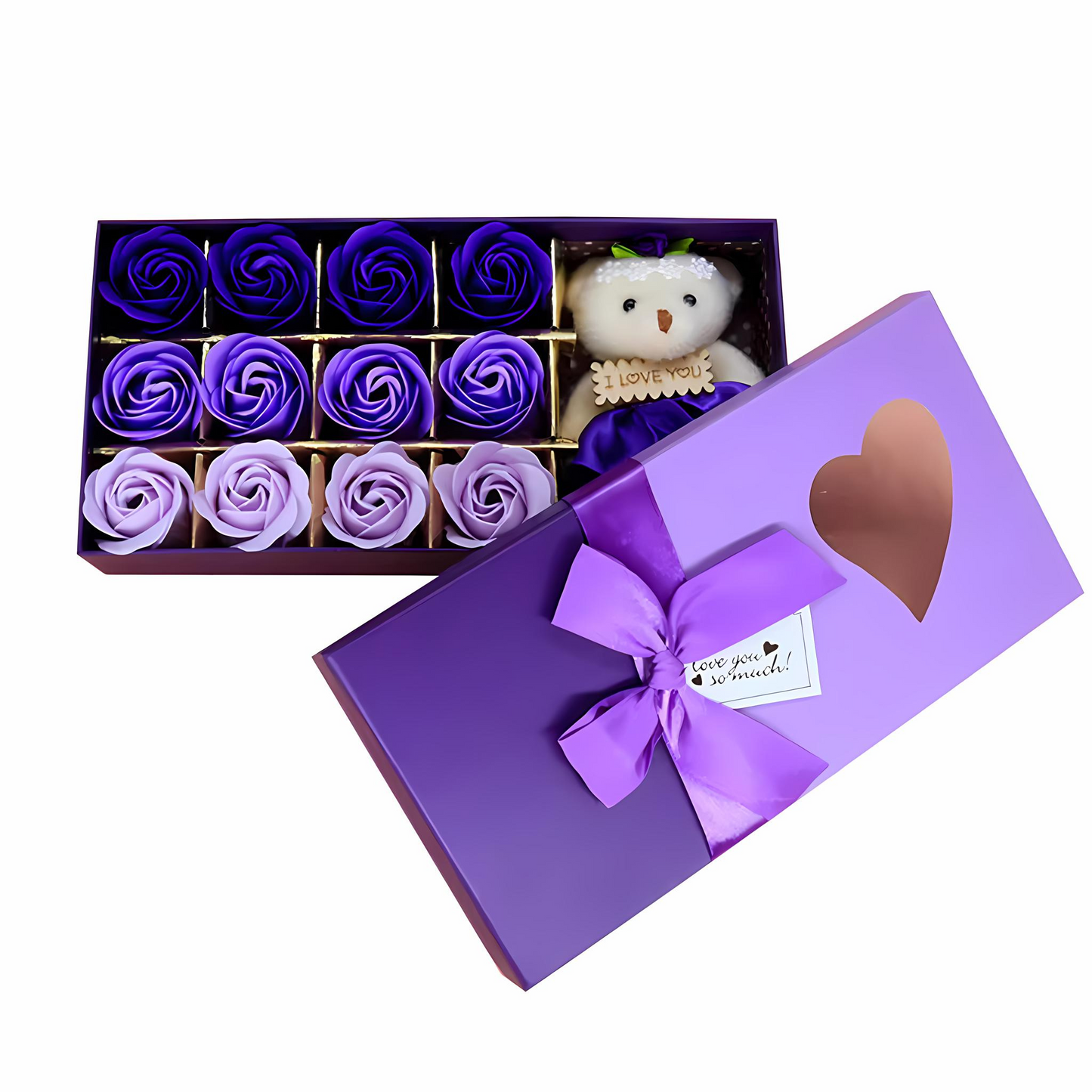 scented eternal rose box + bear