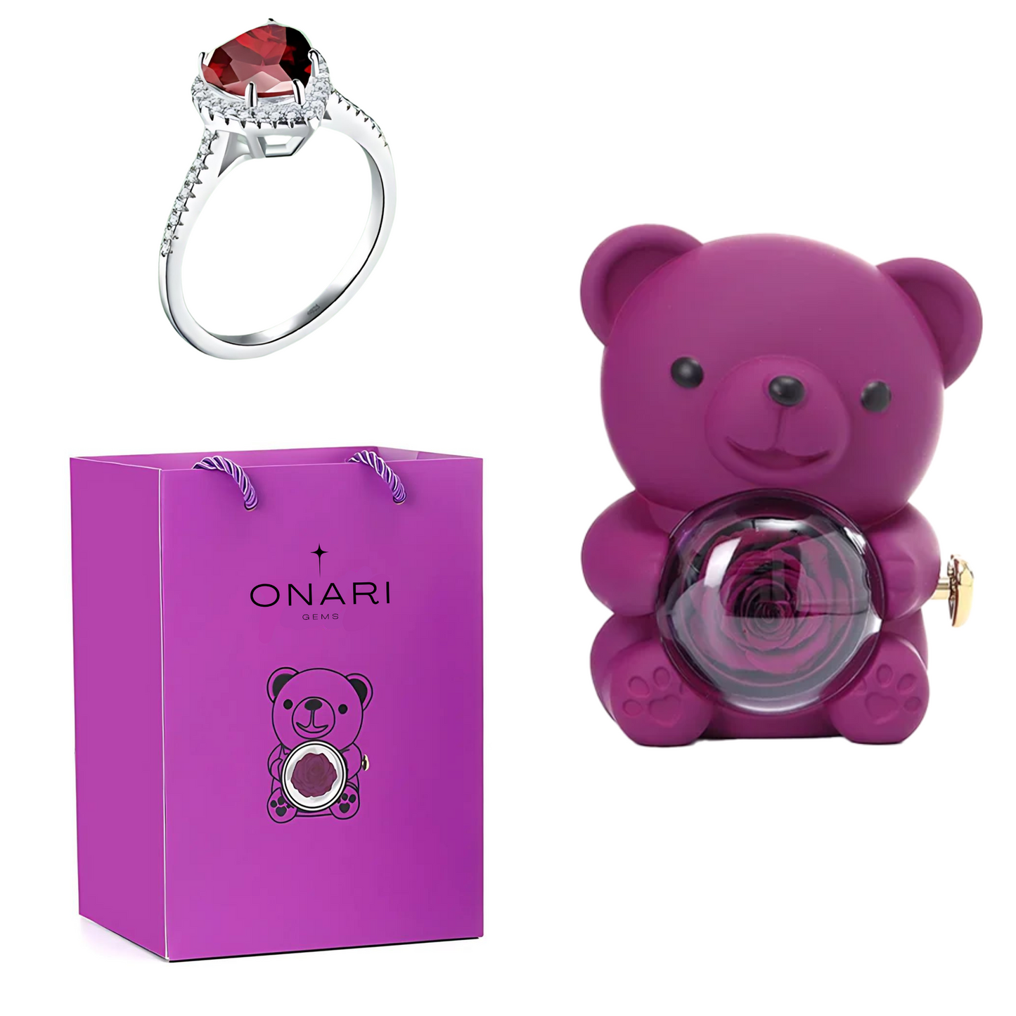eternal rose bear - & promise ring