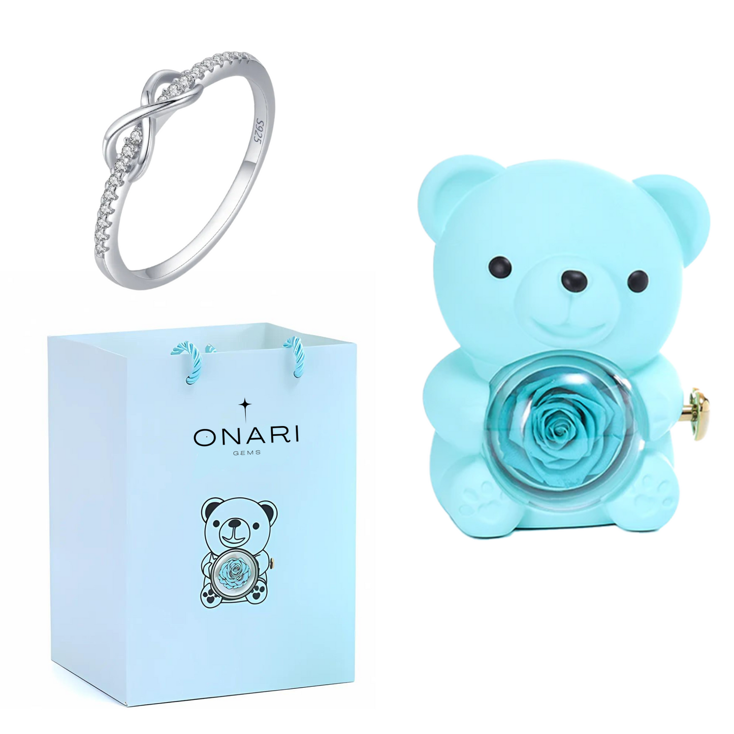 eternal rose bear - & promise ring