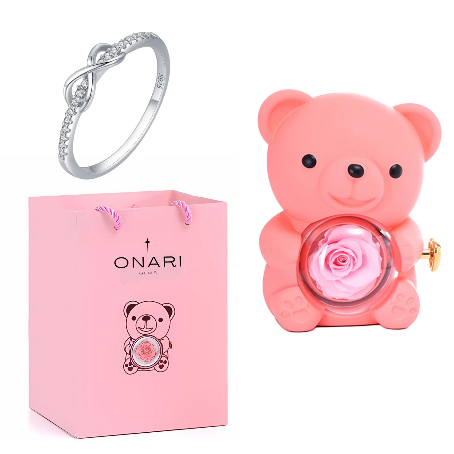eternal rose bear - & promise ring