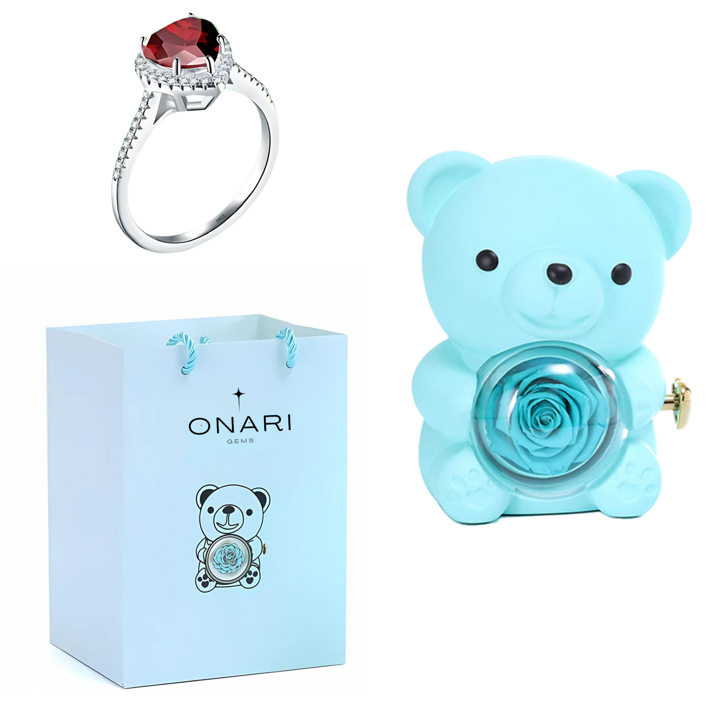 eternal rose bear - & promise ring