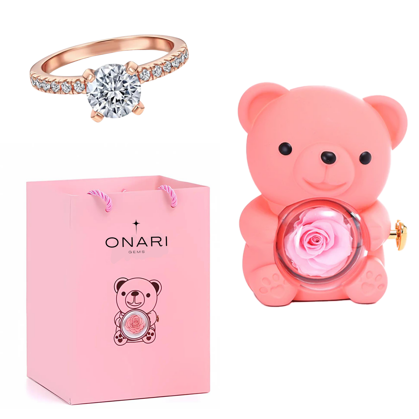 eternal rose bear - & promise ring