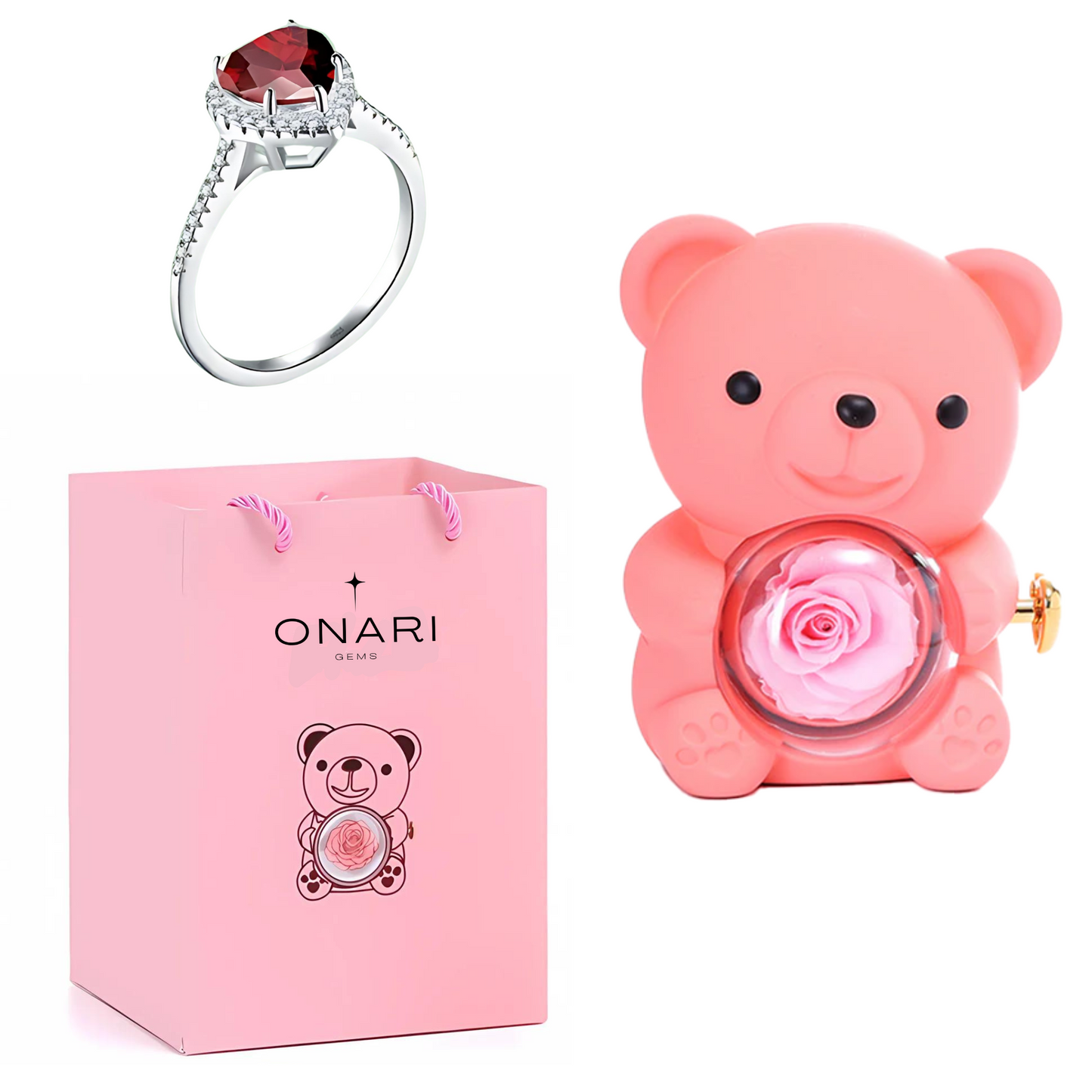eternal rose bear - & promise ring