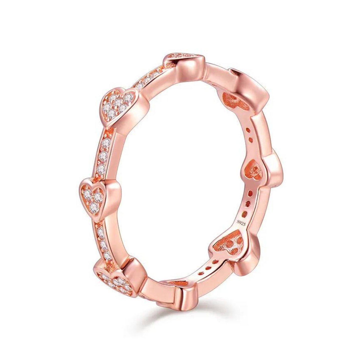 s925 sterling silver diamond heart ring