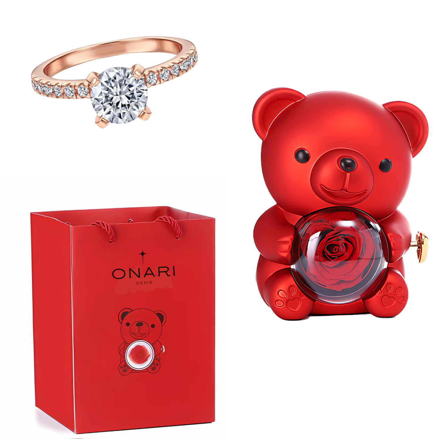 eternal rose bear - & promise ring