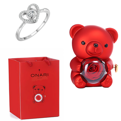 Eternal Rose Bear - & Promise Ring