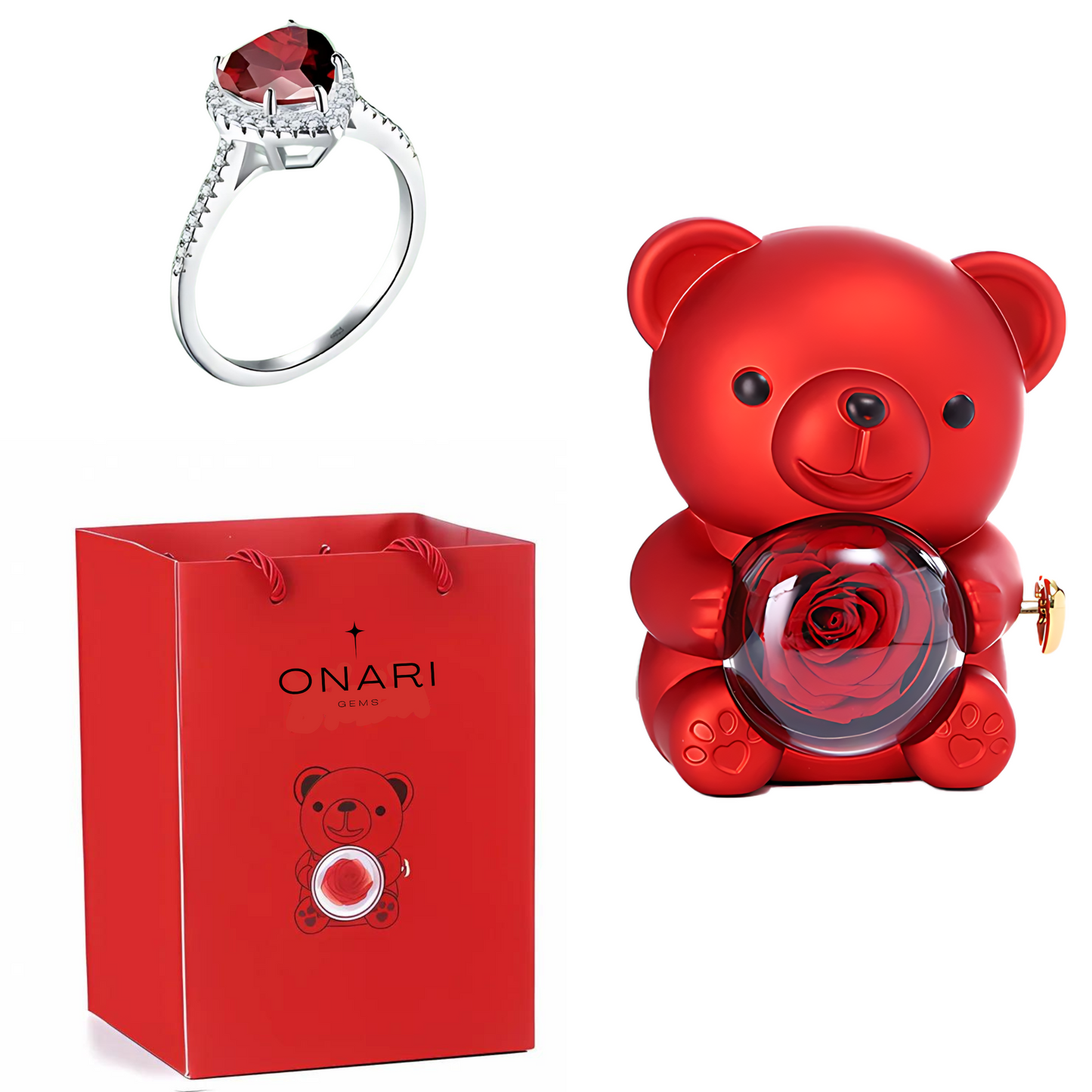 eternal rose bear - & promise ring