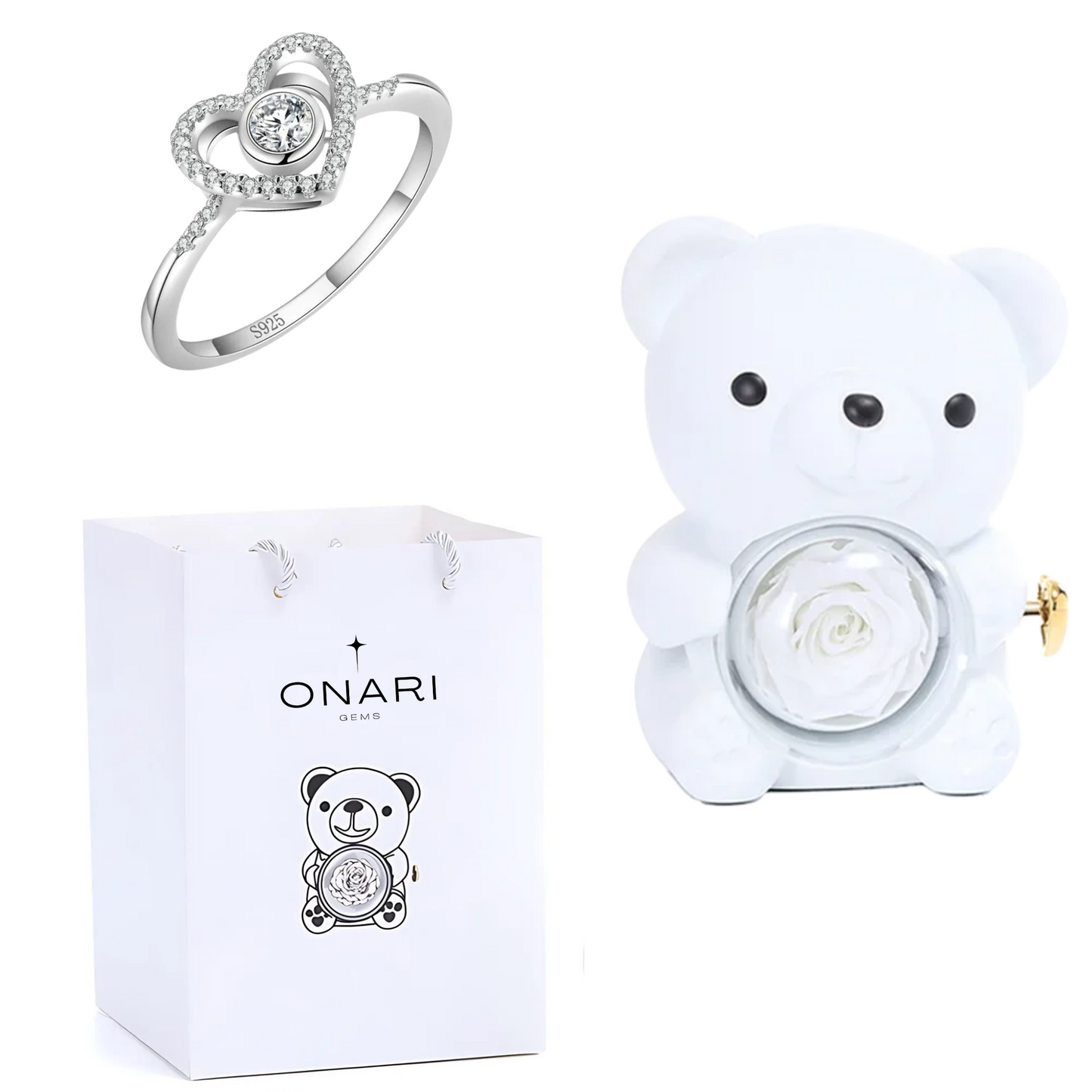eternal rose bear - & promise ring