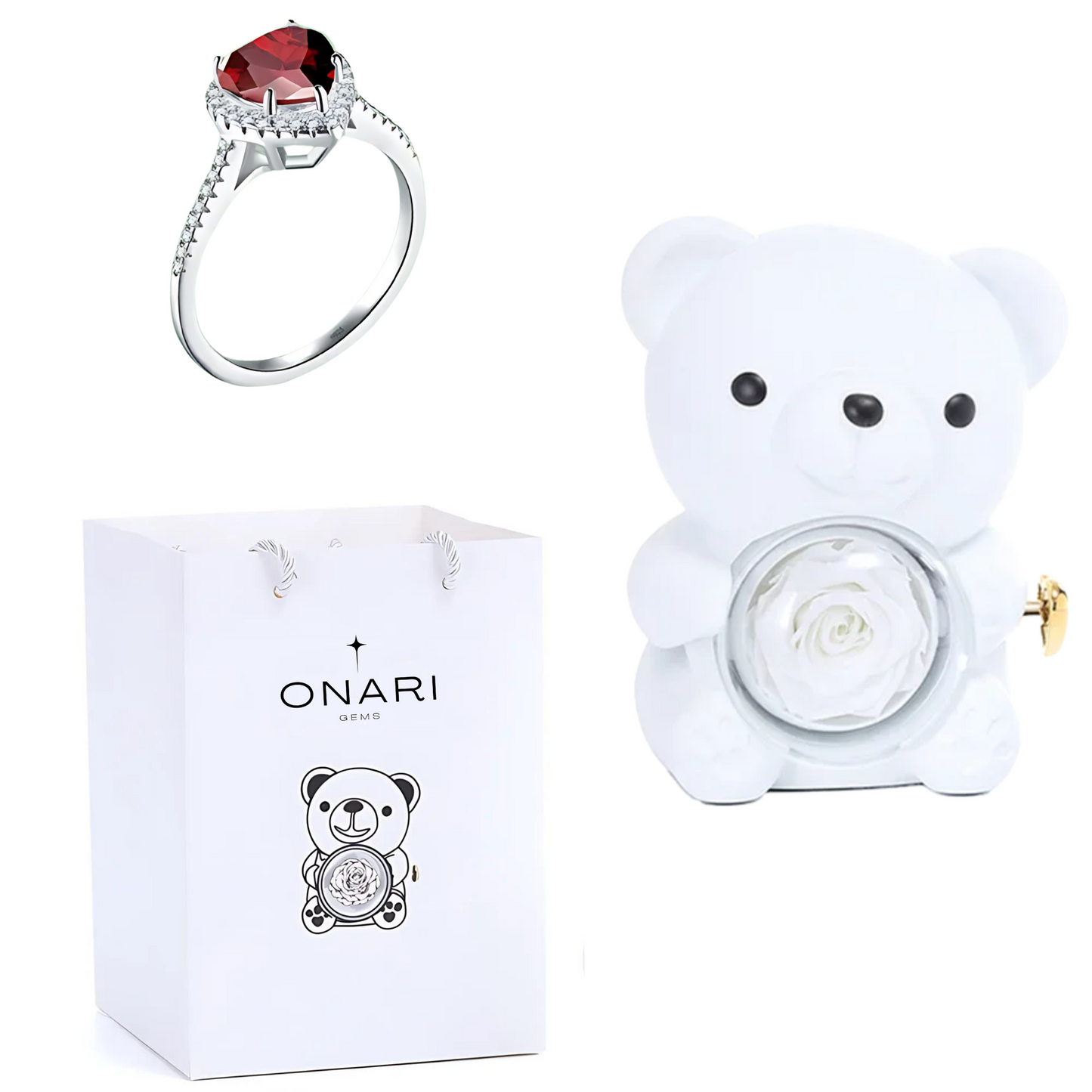 eternal rose bear - & promise ring