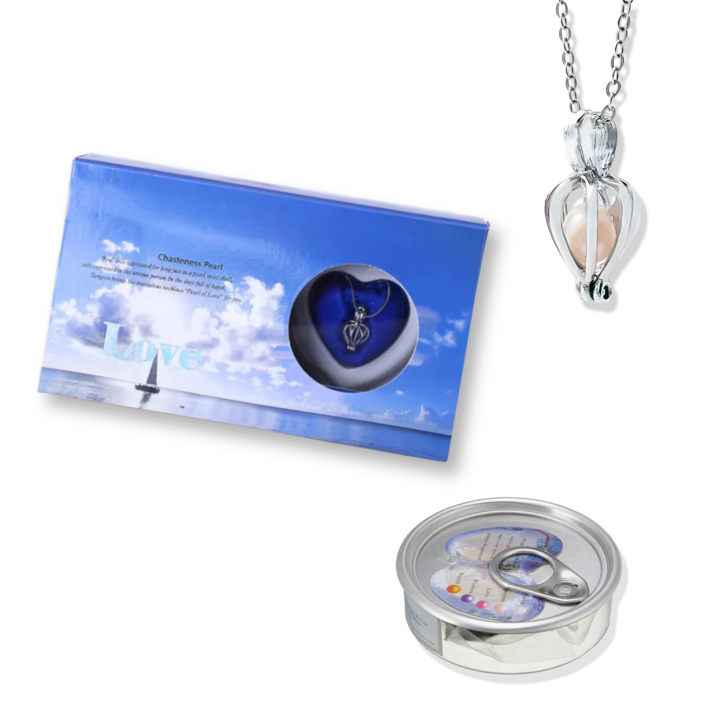 eternal love oyster - & real pearl necklace