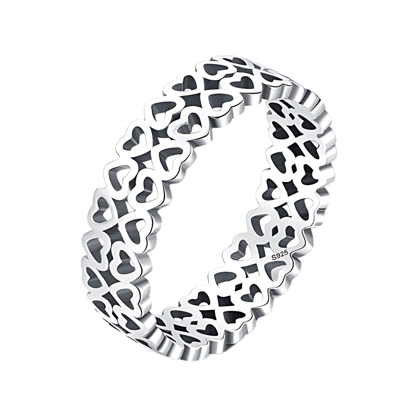 s925 double heart